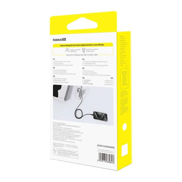 Baseus Dura Type C to Type C 100 W fast charging cable 1 m Black Gold - USB cablesAKG-KAB<<<GSM