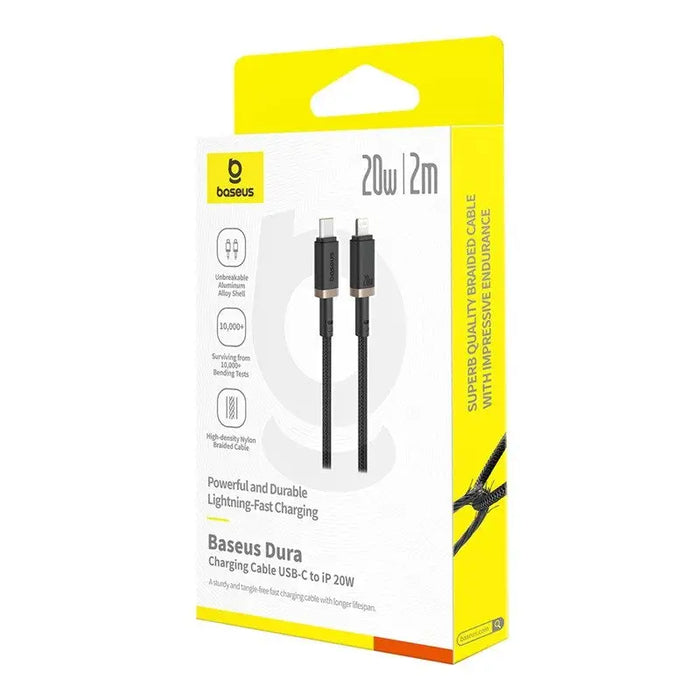 Baseus Dura USB-C - iP - USB-C to Lightning (7-pin) cable 20 W 2 m (black gold) - USB cablesAKG-KAB<<<GSM