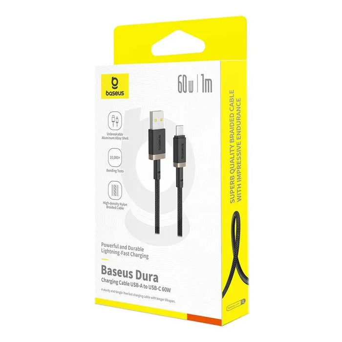 Baseus Dura USB Type A to Type C 60 W fast charging cable 1 m Black Gold - USB cablesAKG-KAB<<<GSM