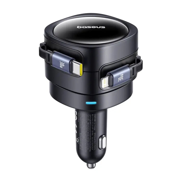 Baseus Enjoyment Max car charger with USB-C + Lightning cables 60W Black - Car chargers<<<Car accessories<<<InnproXML