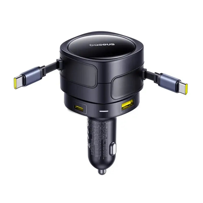 Baseus Enjoyment Max car charger with USB-C + USB-C cables and USB-A + USB-C ports 90W Black - Car