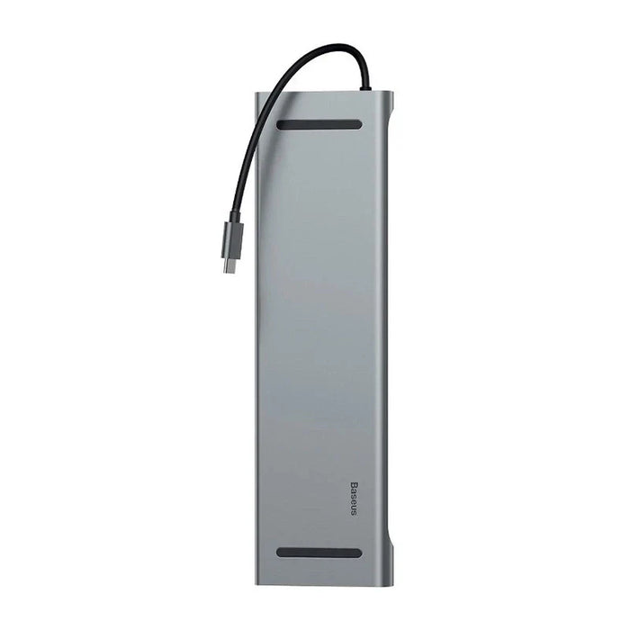 Baseus Enjoyment Series Multi-functional Type-C intelligent HD HUB（PD/HD4K*2/VGA/RJ45/SD/TF/USB*3/Audio*1/Stand)Dark