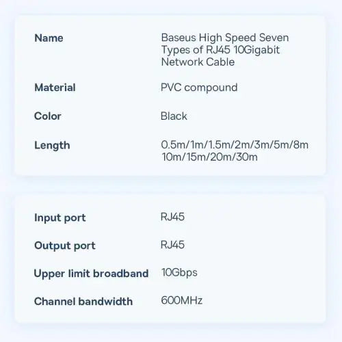 Baseus Ethernet RJ45 10Gbps 1.5m network cable (black)