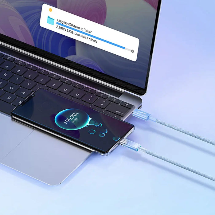 Baseus Explorer 100W USB-C - USB-C Cable with Intelligent Temperature Sensor 1m - Blue - Cell phone cables<<<HurtelXML