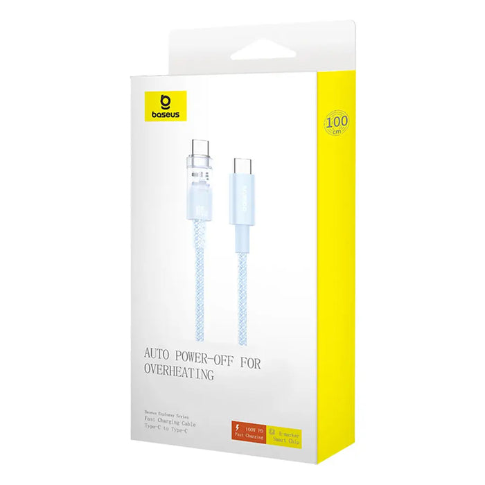 Baseus Explorer 100W USB-C - USB-C Cable with Intelligent Temperature Sensor 2m - Blue - Cell phone cables<<<HurtelXML