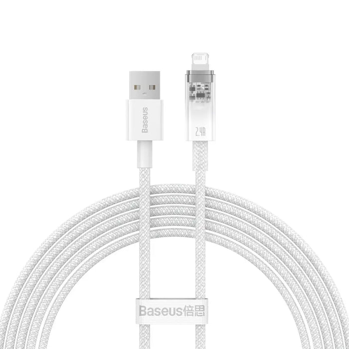 Baseus Explorer Series cable USB - Lightning 2.4A 2 m white (CATS010102) - Cell phone cables<<<HurtelXML