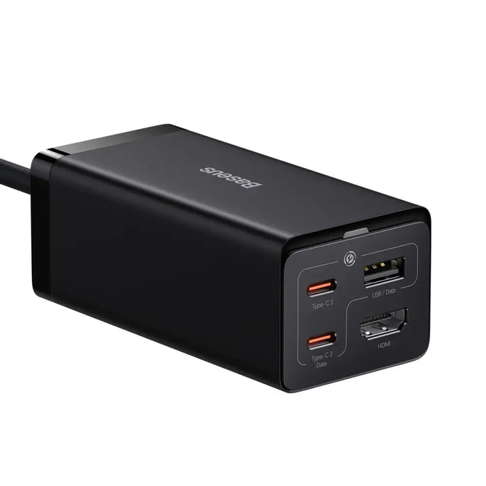 Baseus fast charger GaN5 Pro HUB HDMI 2 x USB-C / USB-A / HDMI 4K 30Hz 1.5m black + USB-C cable - USB-C 100W 40Gb/s