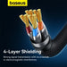 Baseus fast internet cable RJ45 cat.7 10Gbps 0.5m braided black - Network cables<<<HurtelXML