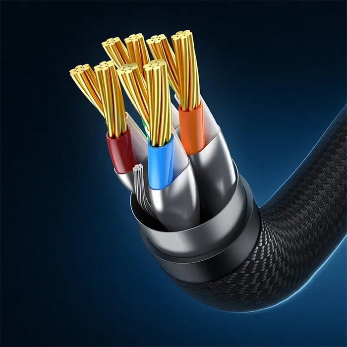Baseus fast internet cable RJ45 cat.7 10Gbps 0.5m braided black - Network cables<<<HurtelXML