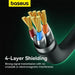 Baseus fast network cable RJ-45 cat.8 40Gbps 1m round - black - Network cables<<<HurtelXML