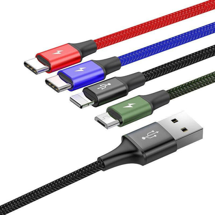 Baseus Fast USB Cable 4in1 2xUSB-C / Lightning / Micro 3,5A 1,2m - Black - Combo Cables<<<USB cables<<<GSM
