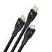 Baseus Flash Series 3 3in1 cable 100W USB-C - USB-C + USB-C+ Lightning 1.5m + 3 x 0.25 m - black - Cell phone