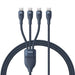 Baseus Flash Series Type C to C + C + C fast charging cable 480 Mbps Blue - USB cablesAKG-KAB<<<GSM