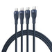 Baseus Flash Series Type C to C + C + C fast charging cable 480 Mbps Blue - USB cablesAKG-KAB<<<GSM