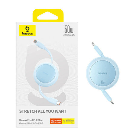 Baseus Free2Pull Mini USB-C to USB-C 60W USB cable 1m (blue) - USB-C to USB-C<<<USB cables<<<GSM Accessories<<<InnproXML