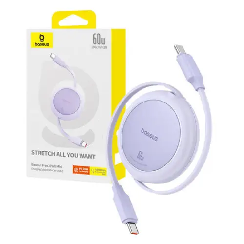 Baseus Free2Pull Mini USB-C to USB-C 60W USB cable 1m (purple) - USB-C to USB-C<<<USB cables<<<GSM