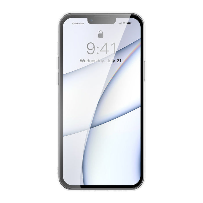 Baseus Frosted Glass Case Cover for iPhone 13 Pro Max Hard Cover with Gel Frame Transparent (ARWS000802) - Cell phone