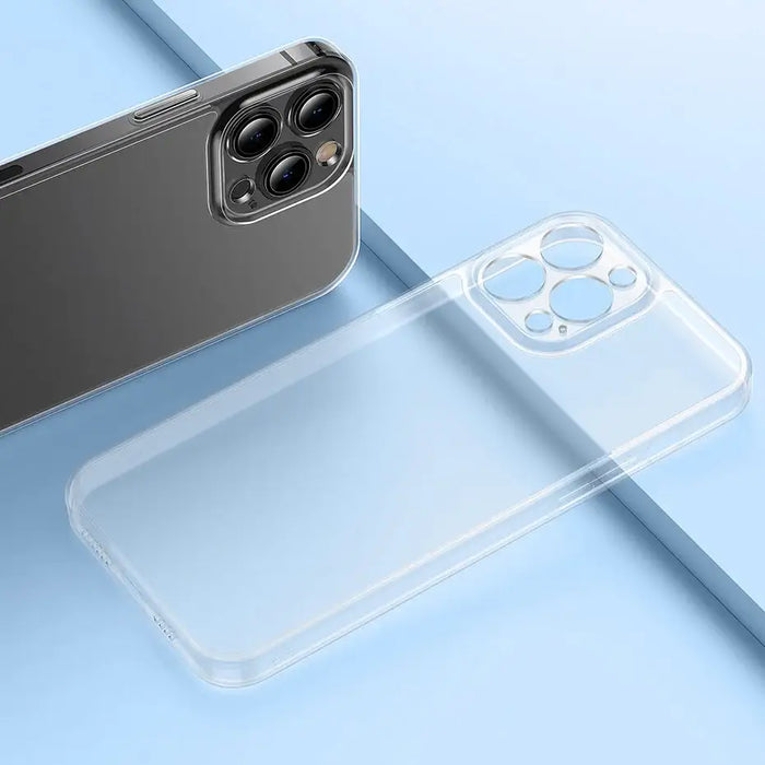 Baseus Frosted Glass Case Cover for iPhone 13 Pro Max Hard Cover with Gel Frame black (ARWS001101) - Cell phone cases