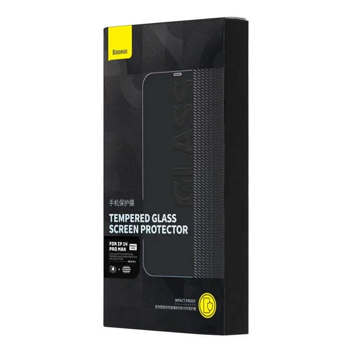 Baseus Full Screen Tempered Glass for iPhone 14 Pro Max with Anti Blue Light Filter and 0.3mm Speaker Cover + Mounting