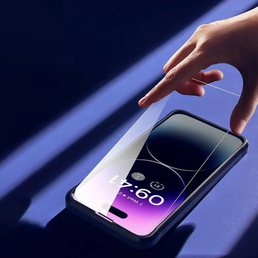 Baseus Full Screen Tempered Glass for iPhone 14 Pro Max with Anti Blue Light Filter and 0.3mm Speaker Cover + Mounting