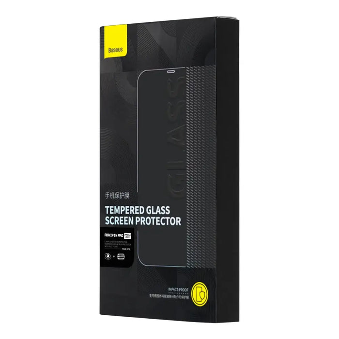 Baseus Full Screen Tempered Glass for iPhone 14 Pro with Anti Blue Light Filter and 0.3mm Speaker Cover + Mounting