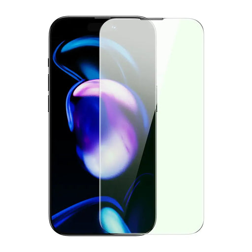 Baseus Full Screen Tempered Glass for iPhone 14 Pro with Anti Blue Light Filter and 0.3mm Speaker Cover + Mounting