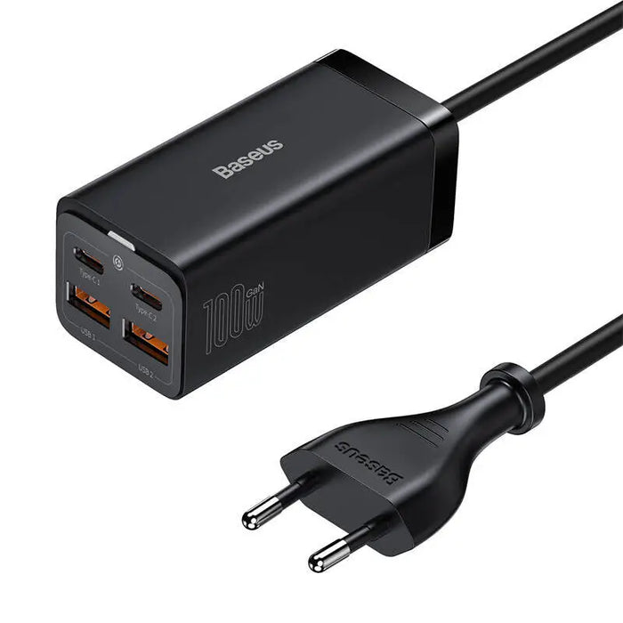 Baseus GaN3 Pro wall charger 2xUSB-C + 2xUSB 100W (black) - mains chargers<<<Chargers<<<GSM