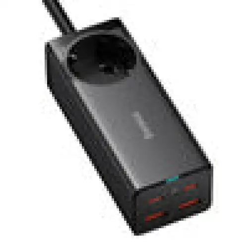 Baseus GaN3 Pro wall charger / powerstrip 2xUSB + 2xUSB-C + AC 100W (black) - mains chargers<<<Chargers<<<GSM