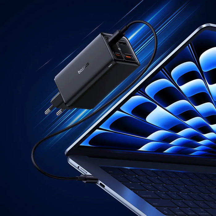 Baseus GaN6 Pro Charger 100W 2 x USB-C 2 x USB-A with Black USB-C Cable 100W 1m - Black - Cell phone USB