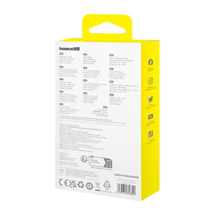 Baseus Gem USB C to USB C fast charging cable 1 m 100 W Purple - USB cablesAKG-KAB<<<GSM accessoriesAKG<<<ActionPL