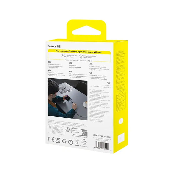 Baseus Gem USB to IP 2.4A fast charging cable 1 m Black - USB cablesAKG-KAB<<<GSM accessoriesAKG<<<ActionPL