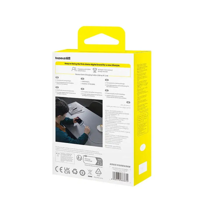 Baseus Gem USB to IP 2.4A fast charging cable 1 m Purple - USB cablesAKG-KAB<<<GSM accessoriesAKG<<<ActionPL