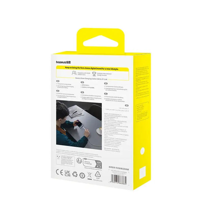 Baseus Gem USB to IP 2.4A fast charging cable 2 m White - USB cablesAKG-KAB<<<GSM accessoriesAKG<<<ActionPL