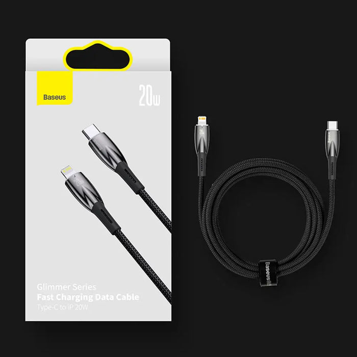 Baseus Glimmer Series fast charging cable USB-A - USB-C 100W 480Mbps 1m white - Cell phone cables<<<HurtelXML