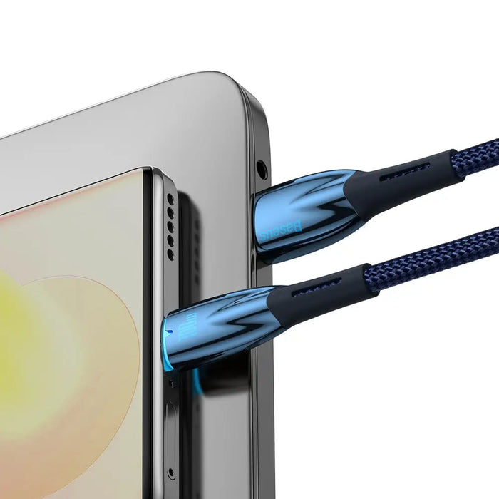 Baseus Glimmer Series fast charging cable USB-A - USB-C 100W 480Mbps 1m blue - Cell phone cables<<<HurtelXML
