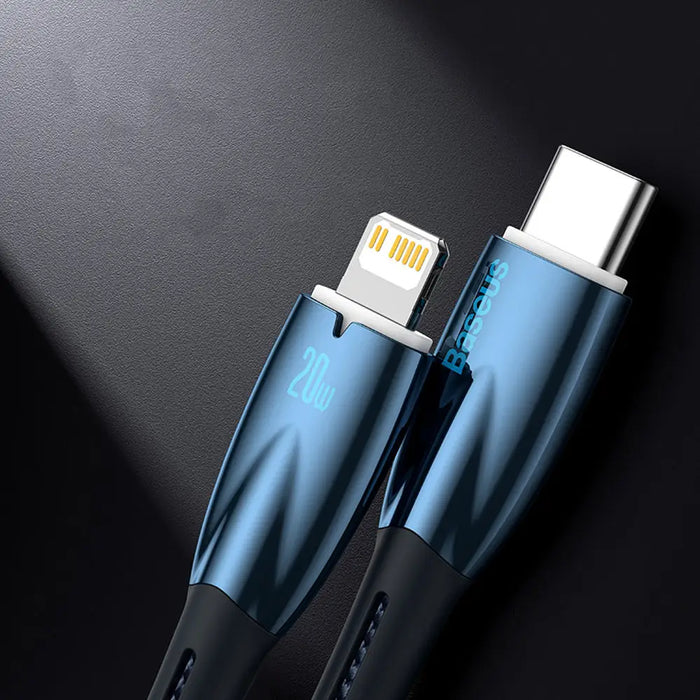 Baseus Glimmer Series fast charging cable USB-A - USB-C 100W 480Mbps 1m blue - Cell phone cables<<<HurtelXML