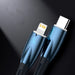 Baseus Glimmer Series fast charging cable USB-A - USB-C 100W 480Mbps 1m blue - Cell phone cables<<<HurtelXML