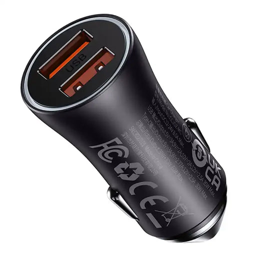Baseus Golden Contactor Max car charger 2x USB 60W (gray) - Car chargers<<<Chargers<<<GSM Accessories<<<InnproXML&&&Car