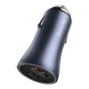 Baseus Golden Contactor Pro Car Charger USB + USB-C QC4.0+ PD SCP 40W (gray) + Cable USB-C do iP 1m (black) - Car