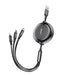 Baseus Golden Loop 3in1 extendable cable USB - micro USB / Lightning / USB-C 3.5A 35cm - 120cm black (CAMLT-JH01)
