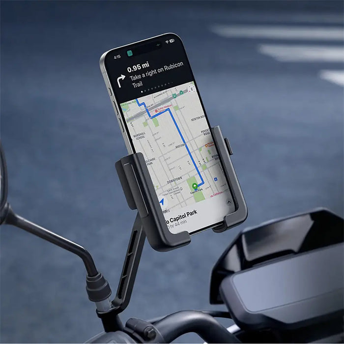 Baseus GoTrip Motorcycle Phone Holder for Mirror with Shock Absorption - Black - *Kategoria