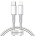 Baseus High Density Braided Cable Type-C to Lightning PD 20W 1m (white) - USB-C to Lightning<<<USB cables<<<GSM