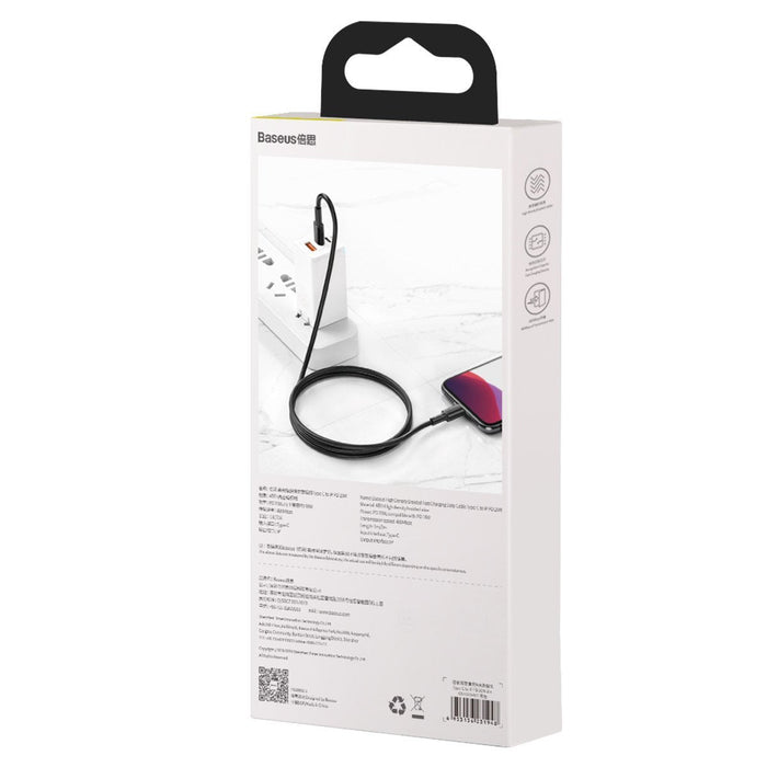 Baseus High Density Braided Cable Type-C to Lightning PD 20W 2m (Black) - USB-C to Lightning<<<USB cables<<<GSM