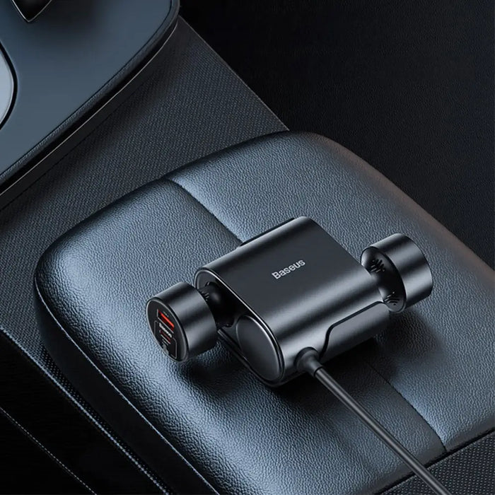 Baseus High Efficiency Pro 2x cigarette lighter socket adapter with USB-A USB-C 30W charger - black - Cell phone USB
