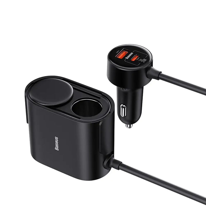 Baseus High Efficiency Pro 2x cigarette lighter socket adapter with USB-A USB-C 30W charger - black - Cell phone USB