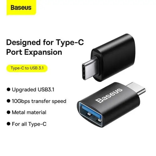 Baseus Ingenuity USB-C to USB-A adapter OTG (Black) - Converter<<<Accessories<<<Основна<<<DunaXML&&&Аксесоари за