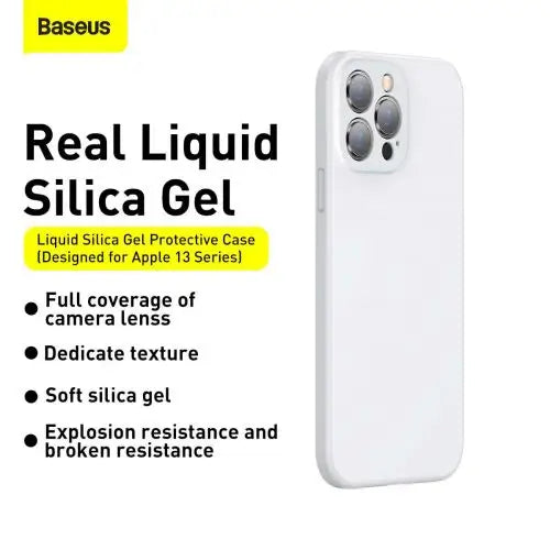 Baseus iPhone 13 Pro Max case Liquid Silica Gel Protective White (ARYT000502) - iPhone 13 Pro