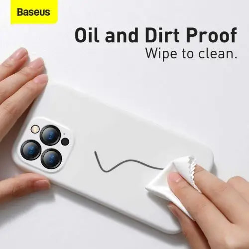 Baseus iPhone 13 Pro Max case Liquid Silica Gel Protective White (ARYT000502) - iPhone 13 Pro