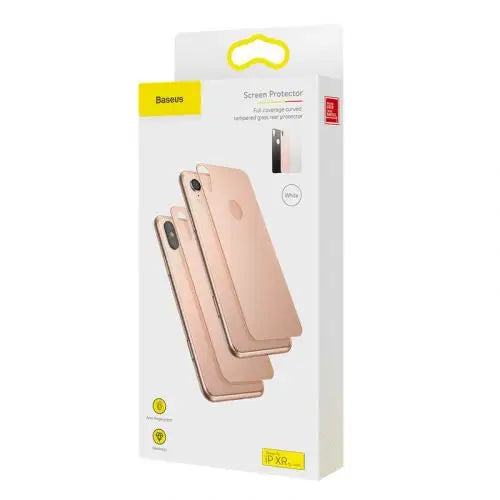 Baseus iPhone Xr 0.3 mm Full coverage curved T-Glass rear Protector Gold (SGAPIPH61-BM0V) - iPhone Xr