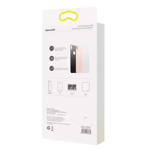 Baseus iPhone Xs Max 0.3 mm Full coverage curved T-Glass rear Protector Black (SGAPIPH65-BM01) - iPhone Xs Max